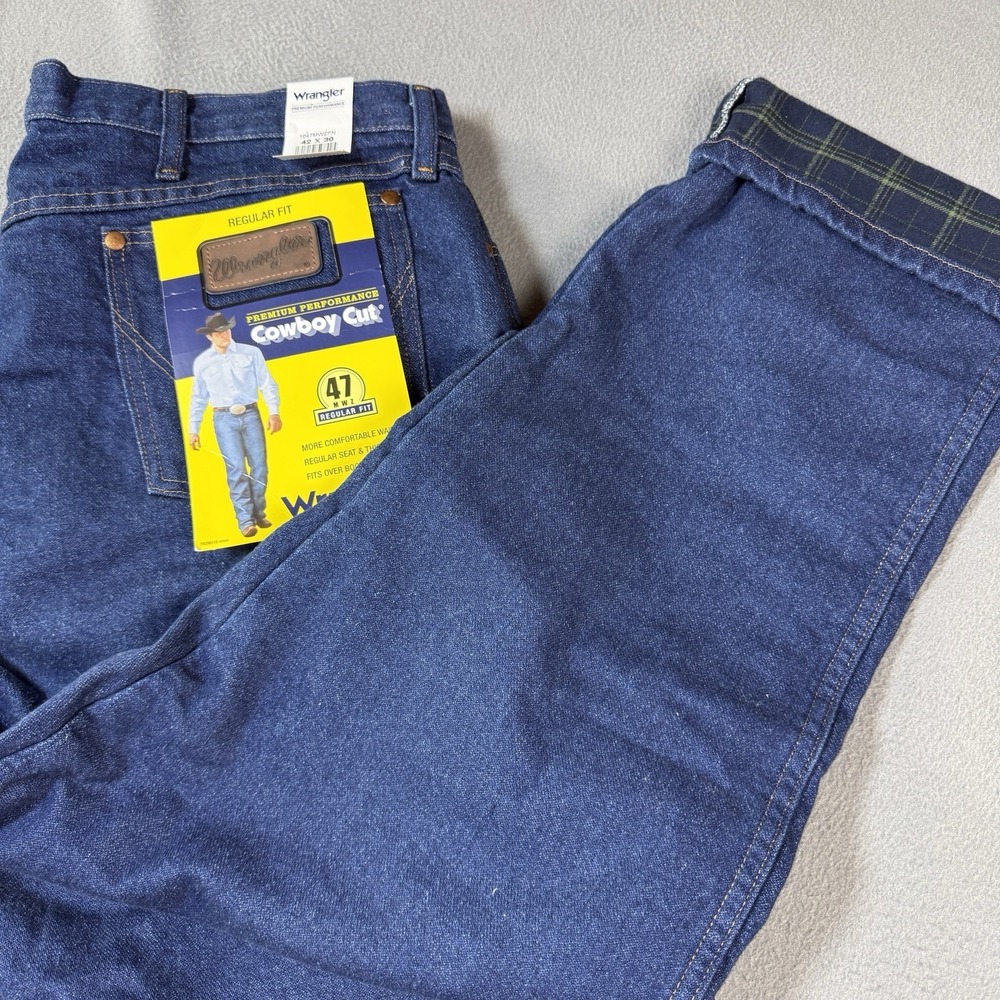 Wrangler 47MWZ Cowboy Cut Regular Fit Flannel Lined Jeans Mens 42x30